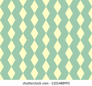 Seamless vector art geometric vertical pattern background in gold and blue colors. Geometric shapes in the form of rhombuses and vertical strips. Illustration with Repeating texture diamond.