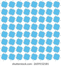 Línea de Arte vectorial sin costuras flor turquesa color azul cielo diseño de patrón cuadrado.