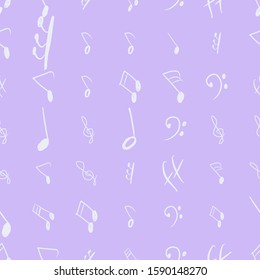 Seamless vector artwork, abstract musical note illustrations background, tone, chromatic scale.