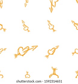 Seamless vector artwork, decorative and hand drawn love for valentine day illustrations. For design texture & background.