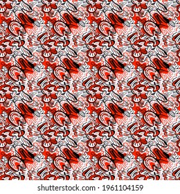 Seamless vector artwork with hand drawn wave abstract unique pattern