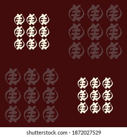 Seamless vector authentic fabric pattern with african adinkra symbols for project