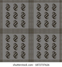 Seamless vector authentic fabric pattern with african adinkra symbols for your project
