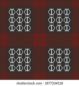 Seamless vector authentic fabric pattern with african adinkra symbols for  project