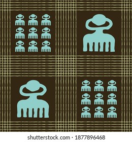 Seamless vector authentic fabric pattern with african adinkra symbols for your project