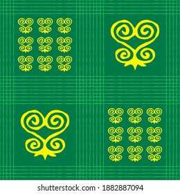 Seamless vector authentic fabric pattern with african adinkra symbols for your project