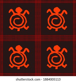 Seamless vector authentic fabric pattern with african adinkra symbols for your project