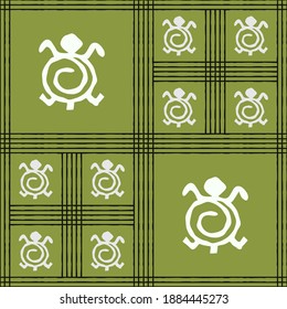 Seamless vector authentic fabric pattern with african adinkra symbols for your project