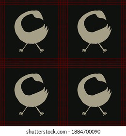 Seamless vector authentic fabric pattern with african adinkra symbols for your project