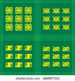 Seamless vector authentic fabric pattern with african adinkra symbols for your project