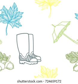 The seamless vector autumn design