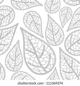 Seamless vector autumn leaves background.