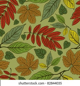Seamless vector autumn leaves background. Thanksgiving (from my big "Seamless collection")