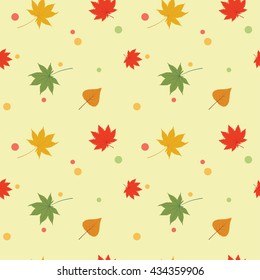 Seamless vector autumn leaves pattern. Can be used in web design, printed on fabric/paper, as a background, or as an element 