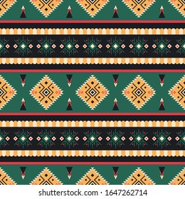 Seamless vector aztec pattern. Geometric ornament with ethnic motifs. Background for design and print on paper, textile.