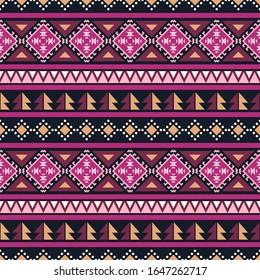 Seamless vector aztec pattern. Geometric ornament with ethnic motifs. Background for design and print on paper, textile.