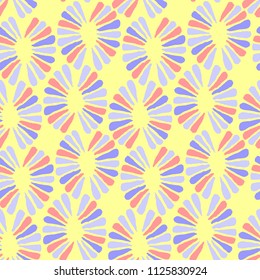 Seamless vector baby pattern with retro flowers for fabric, textile, wrapping, craft