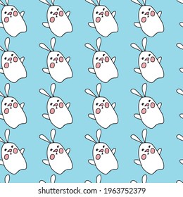Seamless vector baby rabbit design for fabric, fabric design, covers, production, wallpaper, printing, gift wrapping and scrapbooking.Floral design