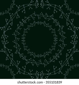 Seamless vector background. Abstract circles of branches.