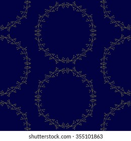 Seamless vector background. Abstract circles of branches.