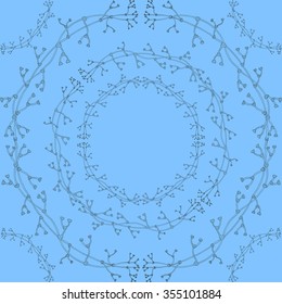 Seamless vector background. Abstract circles of branches.
