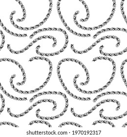 Seamless vector background of abstract decorative curved elements