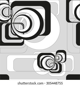 Seamless vector background with abstract figures square and circle