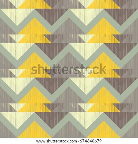 Seamless vector background with abstract geometric pattern. Scratches texture. Textile rapport.