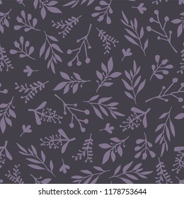 Seamless vector background with abstract leaves purple. Leaf texture, endless foliage pattern . Seamless pattern can be used for paper, pattern fills, web page background, fabric, thanksgiving, cards