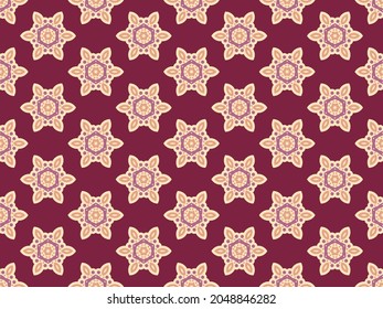 Seamless vector background with abstract oriental ornament. Luxurious vintage print for textiles and wallpapers. Stylish design with symmetrical patterns. 