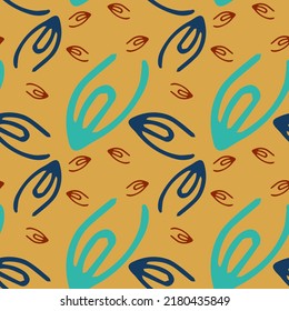 Seamless vector background with abstract ornaments. Retro bright summer background. Vintage exotic print. Black and white modern abstract seamless pattern for textile design.