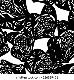 Seamless vector background. Seamless abstract pattern for printing textile, wallpaper, wrapping paper. Abstract  black and white
 pattern