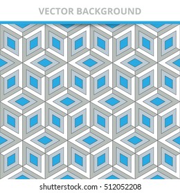Seamless vector background. Abstract Pattern three-dimensional squares.