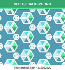 Seamless vector background. Abstract Pattern three-dimensional squares.