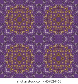 Seamless vector background abstract shapes. Circular pattern, mandala motif