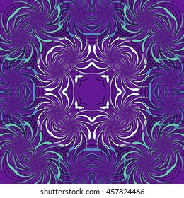 Seamless vector background abstract shapes. Circular pattern, mandala motif