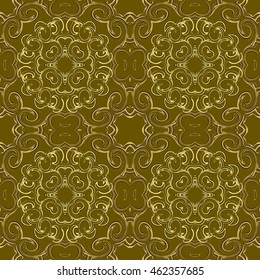 Seamless vector background abstract shapes. Circular pattern, mandala motif