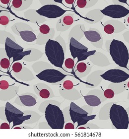 Seamless vector background with apple tree branch