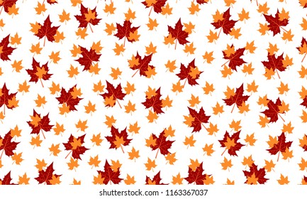 Seamless vector background with autumn leaves. Autumn pattern.