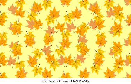 Seamless vector background with autumn leaves. Autumn pattern.