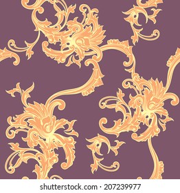 Seamless vector background. Baroque pattern
