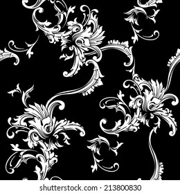 Seamless vector background. Baroque pattern 