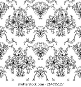 Seamless vector background. Baroque pattern 