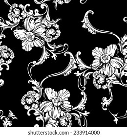 Seamless vector background. Baroque pattern. Design element