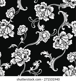 Seamless vector background. Baroque pattern 