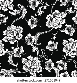 Seamless vector background. Baroque pattern 