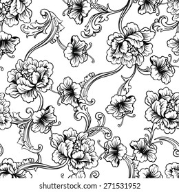 Seamless vector background. Baroque pattern 