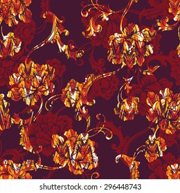 Seamless vector background. Baroque pattern 
