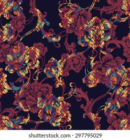 Seamless vector background. Baroque pattern 