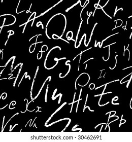 Seamless vector background  based on the hand-written alphabet.